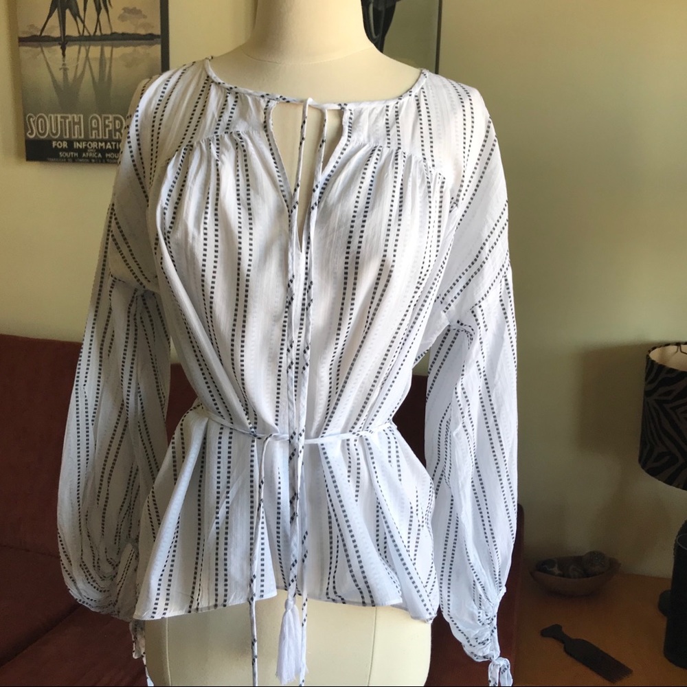 Derek Lam 10 Crosby Long Sleeve Striped Tie